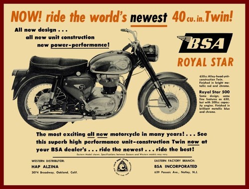 1962 bsa motorcycles new - 1962,