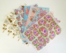 TBZ Decoupage Textured Uncut Flower Glitter Parchment Paper. A4 (8 NEW, 2 USED)