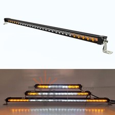 804mm 32" LED LIGHT BAR SPOT LIGHT FLOOD BEAM PATTERN WITH AMBER STROBE LIGHTS