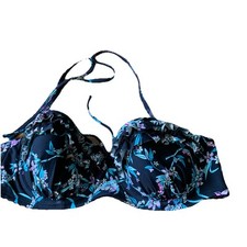 New Without Tags Floozie Stunning Padded Underwired Bikini Top Black 34B