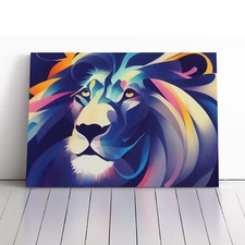 Animated Lion Abstract Canvas