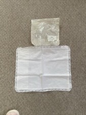 Baby Vintage White Pillow Case Cot Pram Bed Rectangular Broderie Anglaise Frill