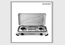 Super-Ego portable double gas stove burner for outdoor or camping 1.4/1.2Kw