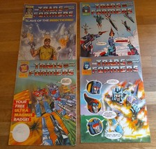 COMICS - Bundle Of X4 Transformers Comics Magazines British Marvel UK 