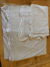 M&S Pure Cotton Embroidered Scallop Edge Bedding Set, Super King 6ft, Sage Green