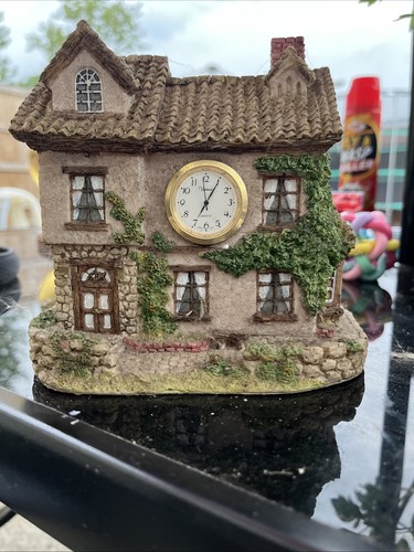 Miniature cottage mantel clock - cottage,