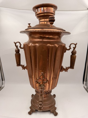 Antique russian copper samovar - antique,