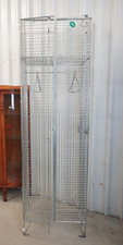 Vintage Industrial Wire Mesh Double Locker Coat Cupboard Storage Unit school