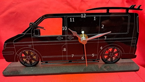 Black acrylic mantel clock