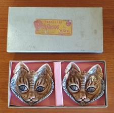 WADE 1950s SIAMESE CAT FACE DISHES Pet Faces Dishes 1959-1960 BOXED ~ Excellent