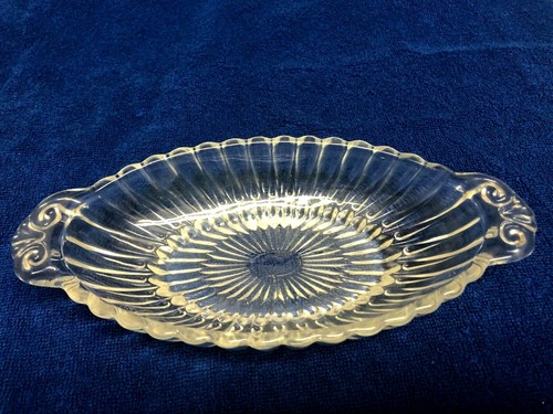 Vintage clear glass oval candy - vintage,