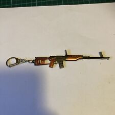 Mini Military Assault Rifle Key Ring Gun Metal / Bronze Colour Size 115mm Long