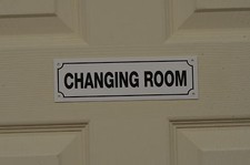 CHANGING ROOM sign or sticker 190x58mm toilet shower health club swimming pool 