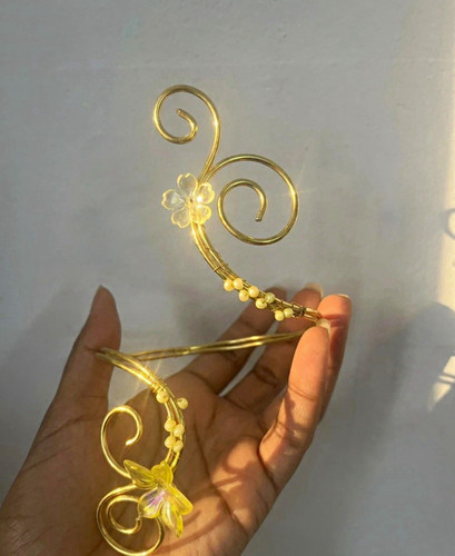 Gold yellow floral - yellow,