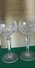 Set of 2 Waterford Crystal  Lismore Pattern Hock / Wine Glasses 7 1/4 "