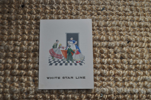 Card white star line steamer - line,
