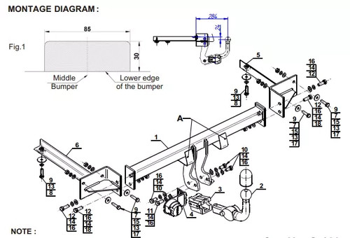 Detachable tow bar for - detachable,