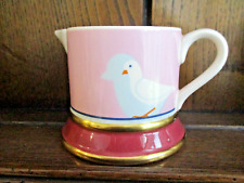 Carlton Ware Lustre Pottery Milk Jug 1978 Dovecote Dove Bird Pink Gold