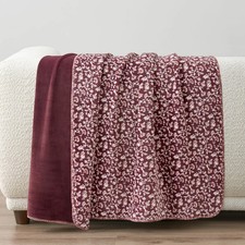 Reversible Plum Plush Throw