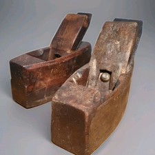 2 Vintage Wooden Coffin Hand Planes Irons (marples & I Sorby)