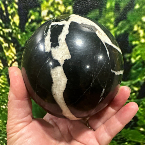 Polished black marble - marble, sphere