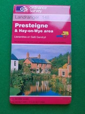 ORDNANCE  SURVEY   LANDRANGER   SHEET  148  PRESTEIGNE &  HAY-ON-WYE  cir1995