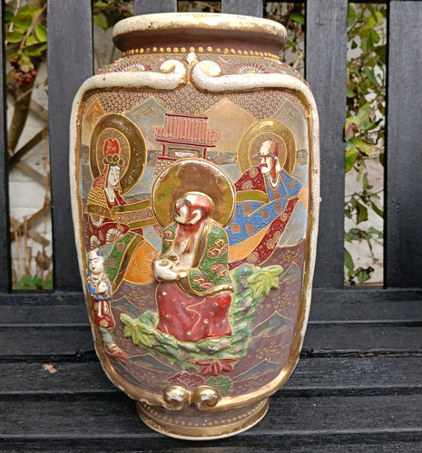 Japanese satsuma style vase - satsuma,
