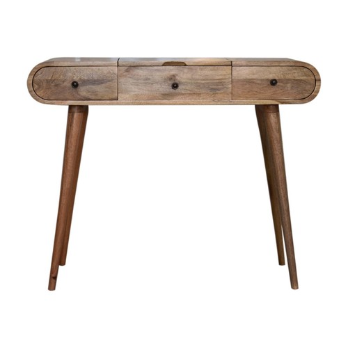 Oak ish round dressing table - oak-ish,
