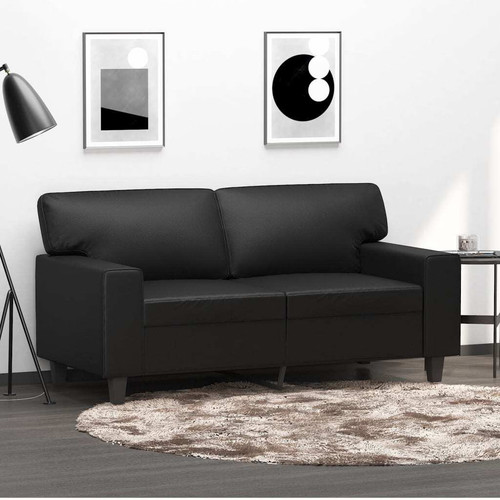 Seater sofa black faux - sofa,