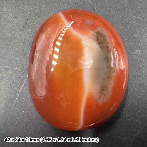 Banded carnelian palm stone - carnelian,