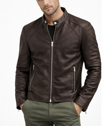 Mens leather jacket - leather, size