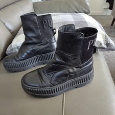 Puma Fenty rihana Chelsea Creeper Boots Women’s girls uk 3.5 Size Black Leather 
