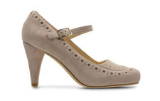 Clarks Dalia Millie Praline Suede Mary Jane Heeled Court Shoes 4 UK