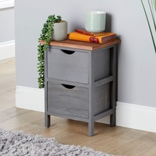 Chest of  2 Drawers Grey Solid