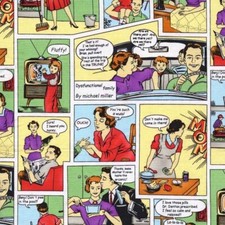Michael Miller Dysfunctional Family Retro Atomic Cotton Quilt Fabric BTY 36 x 44
