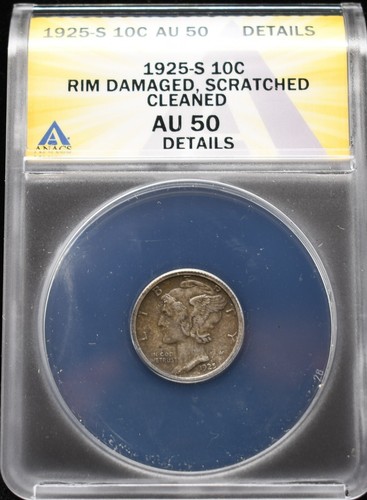 1925 mercury dime - 1925-s, au
