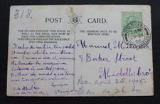 Tyne Dock B.O, South Shields, Tyne & Wear 1906 Postmark on a Doris  postcard to