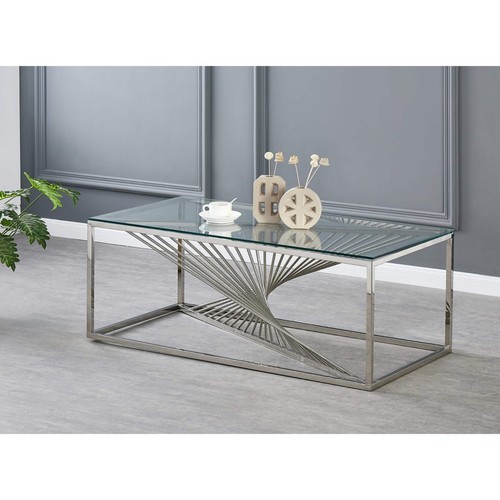 Coffee table silver clear - coffee,