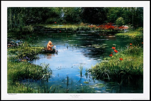 Winnie the pooh - pooh, fishing