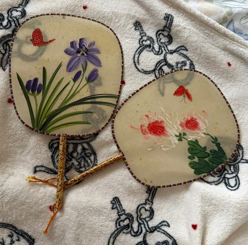 Pair vintage chinese silk - pair, of