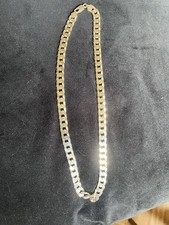 Silver Hallmarked Curb Chain . 46 g 20 Inches In Length When Unfastened