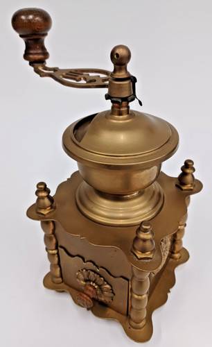Vintage brass coffee grinder - vintage,