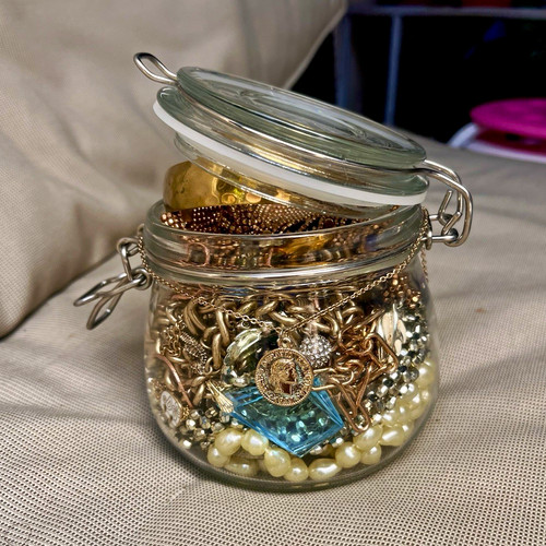 Costume jewellery jar job lot - costume,