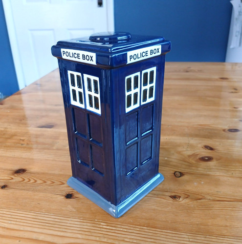 Ceramic police box tardis - police,