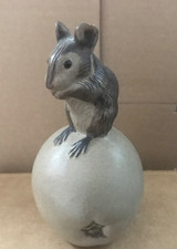 poole pottery stoneware mouse on Apple. Tiny chip on ear so sold A/F