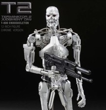 Rare Sideshow TERMINATOR 2 T-800 Die-Cast Metal Silver Chrome Aoshima NEW SEALED