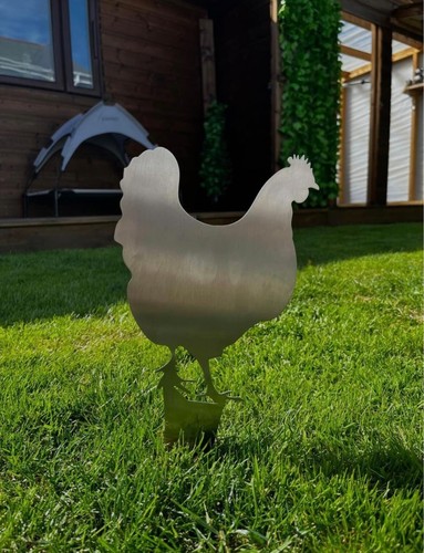 Large metal chicken hen - large,