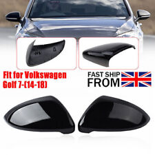 2x Gloss Black Door Wing Mirror Cover Caps For VW Golf Mk7 Mk7.5 R GTI GTD 13-18