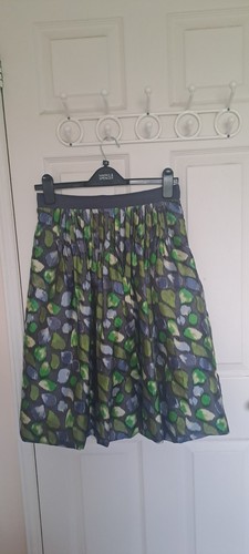 Blue green silk tulip skirt - silk,