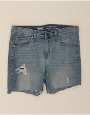 MOSSIMO Womens Mid Rise Distressed Denim Shorts US 4 Small W27 Blue DC32